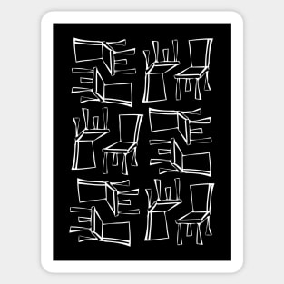 Dancing White Chairs Sticker